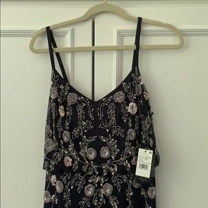 Adrianna Papel Floral Beaded Blouson Gown